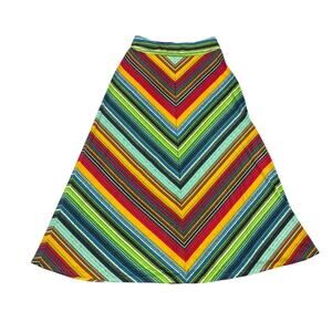 New Directions Multicolor Chevron Stripe Maxi Skirt Size S